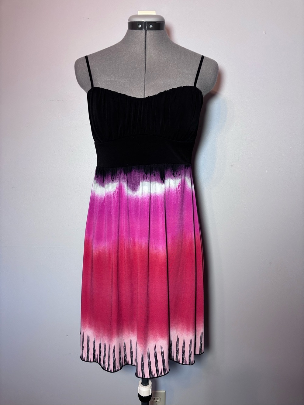 Trixxi Black to Pink Ombre Spaghetti Strap Mini Dress - Junior large